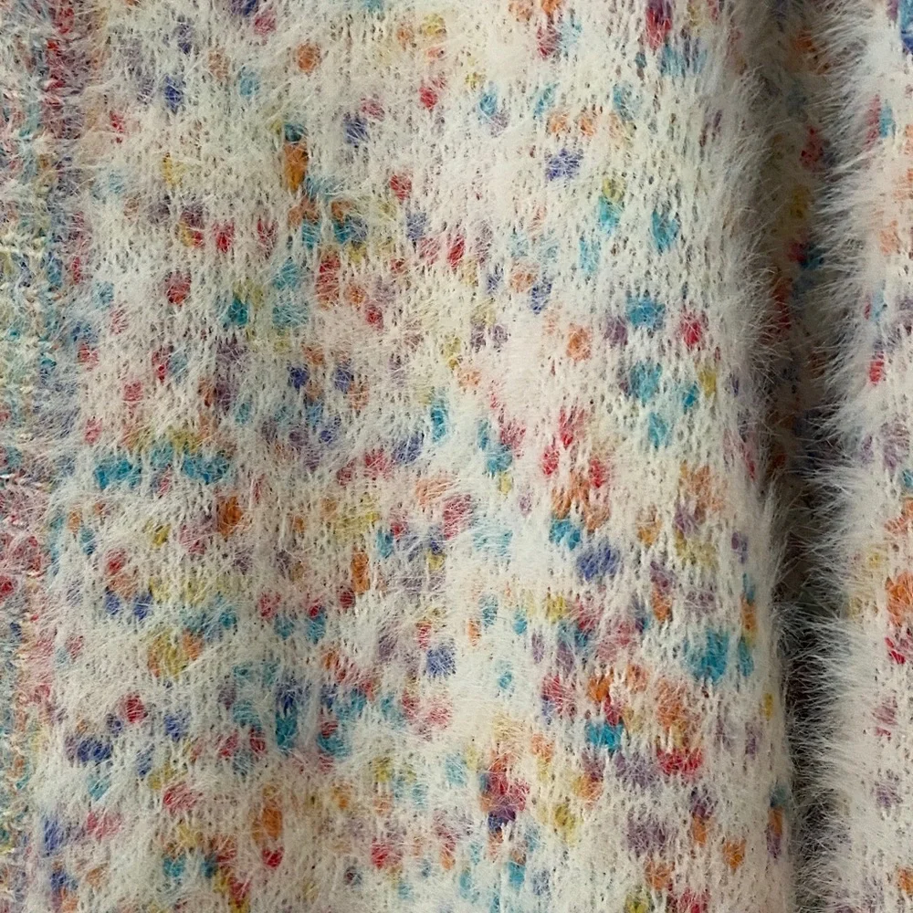 Modcloth Cream Multicolor Open-Front Cardigan - Picture 3 of 7